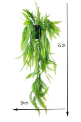 Artificial Flower Black Pot Hanging Flower Boston Fern - Swordslife