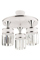 Aslı 3 Piece Crystal Stone Profonyer White Chrome Gilded Modern Luxury Chandelier - Swordslife