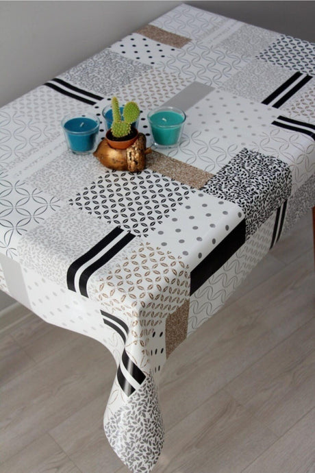 Lined Wipeable Pvc Stain Resistant Linoleum Table Cloth - Swordslife