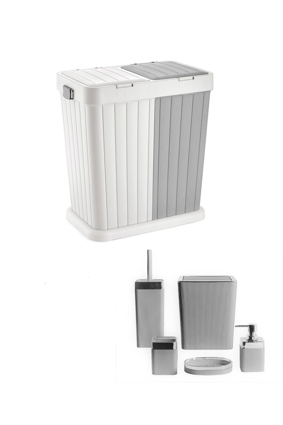 Automatic Dirty Laundry Basket And 5 Pcs Bathroom Set - Swordslife