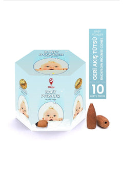 Soothing Powder Scent Backflow Incense Cones - 10 Pieces