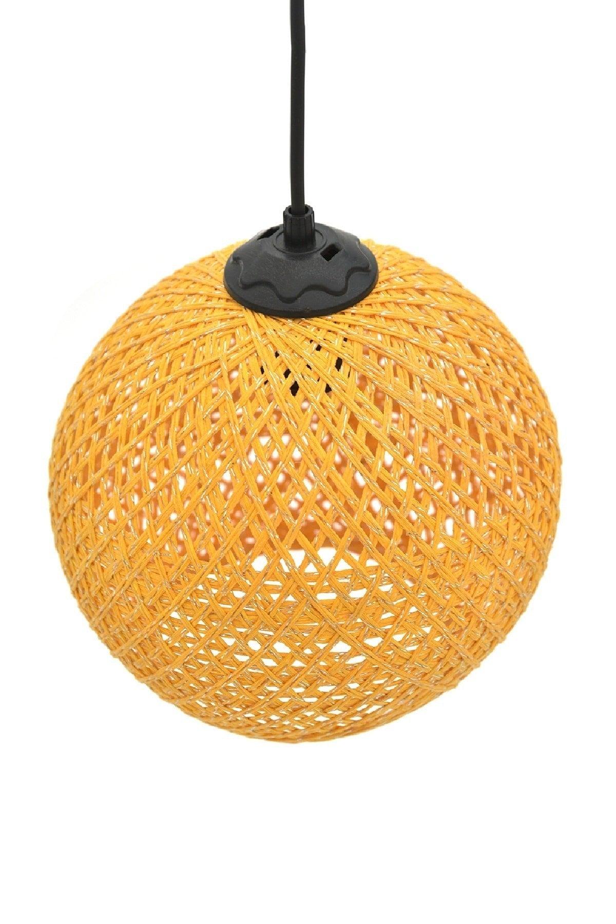 Balle Yellow Pendant Ball Chandelier Black Cable - Swordslife