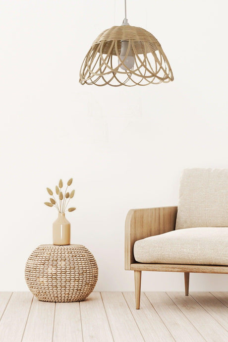 Bamboo, Rattan, Wicker Chandelier 35 Cm - Swordslife