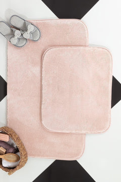 Two-Piece Non-Slip Bathroom Rug Set in Dense Plush Fabric