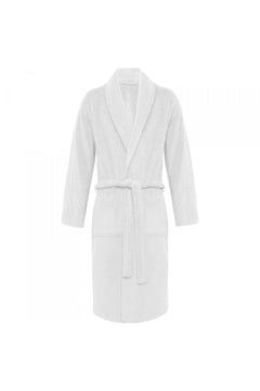 White Bathrobe - Soft Comfortable Cotton Lounge Robe for Home Use