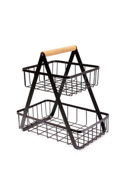 Sturdy Bathroom Organizer Basket, 36x36x22 cm, Metal with Oven-Baked Finish