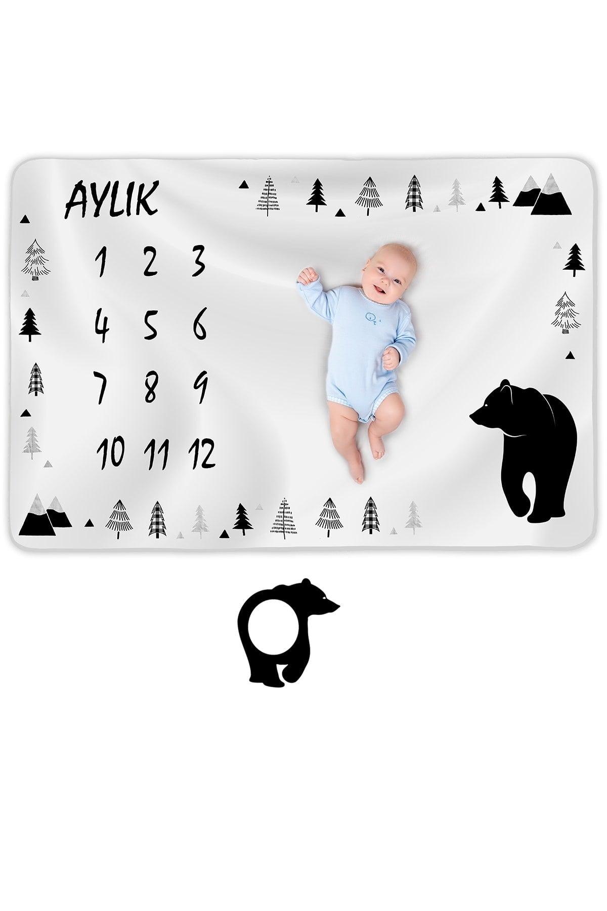 Baby Memory Blanket Fleece, Newborn Monthly Concept Photo Shoot Blanket Cover 150x100cm - Swordslife