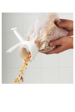 White Polypropylene Airtight Zipper Bag Clip with Lid