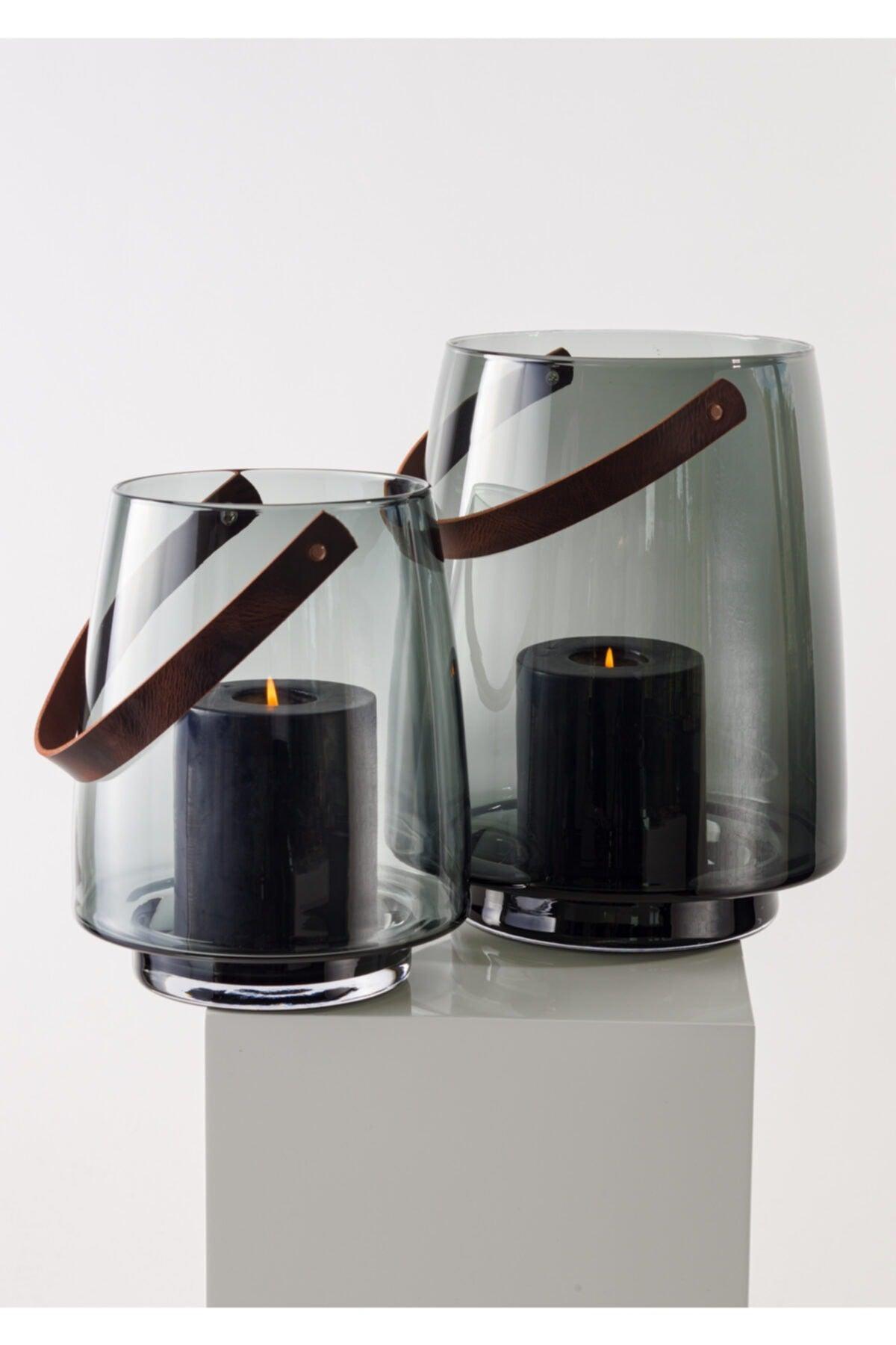 Black Large Size Leather Candlestick - Swordslife