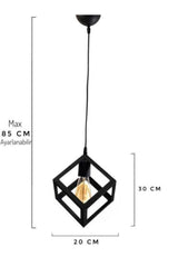 Black Modern Design Cube Single Pendant Chandelier - Swordslife