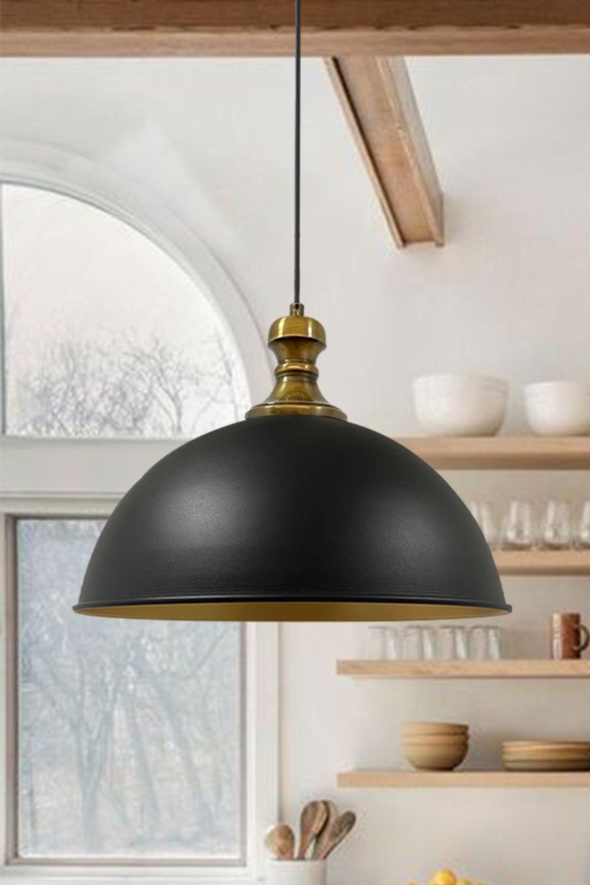 Black Pino Single Chandelier Tumbled Headboard Retro Pendant Lamp Restaurant Cafe Living Room Shop Chandeliers - Swordslife