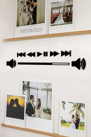 Black Wood Music Bar Wall Decor - 100x20 Cm Mdf Table For Living Room Living Bedroom - Swordslife