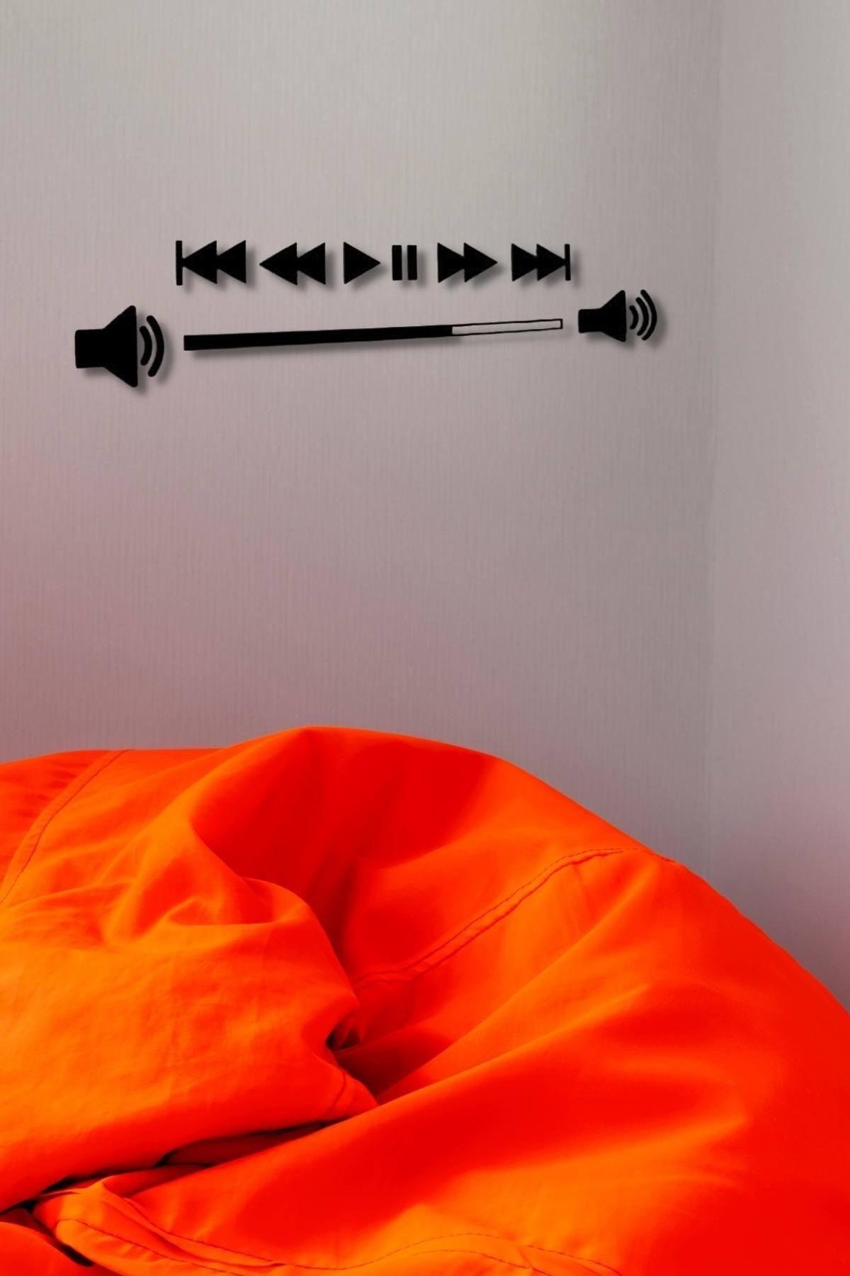Black Wood Music Bar Wall Decor - 100x20 Cm Mdf Table For Living Room Living Bedroom - Swordslife