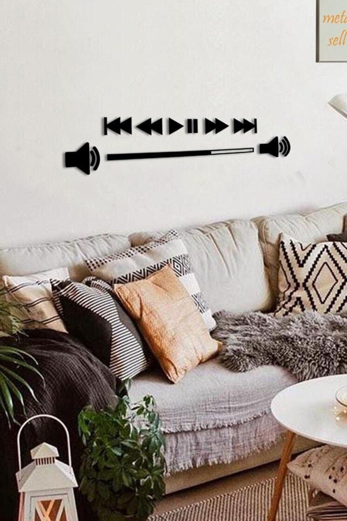 Black Wood Music Bar Wall Decor - 100x20 Cm Mdf Table For Living Room Living Bedroom - Swordslife