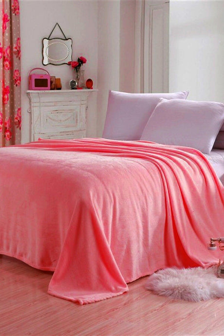 Blanket Pink Double Wellsoft Plush Blanket Fleece Tv/TV Blanket 170x230cm - Swordslife