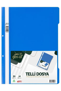 Blue plastic file folder A4 50-liter capacity (pack of 50)
