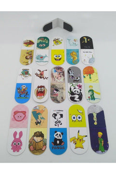 15-piece magnetic bookmarks with child-friendly designs
