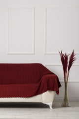 Claret Red Oversized Double Sided Sofa Bed Seat Cover Shawl Covering the Arms - Swordslife