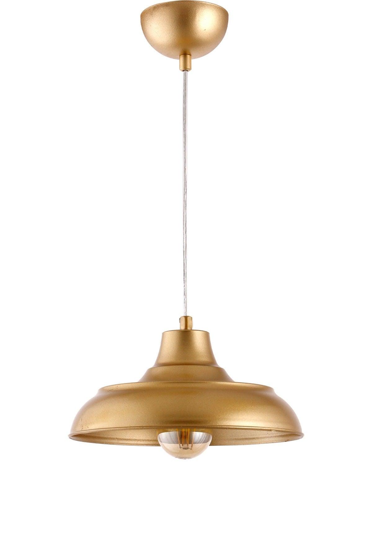 Bow Rolling Gold Single Pendant Lamp Chandelier - Çakır