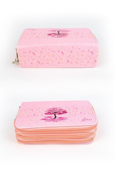 Pencil Case Sakura Themed Three Compartments Vegan