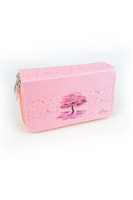 Pencil Case Sakura Themed Three Compartments Vegan