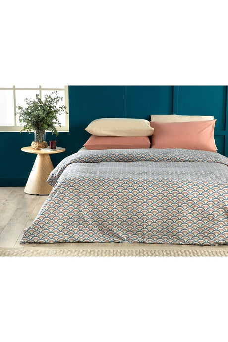 Brook Easy to Iron Single Duvet Cover 160x220 Cm Blue – Cinnamon - Swordslife