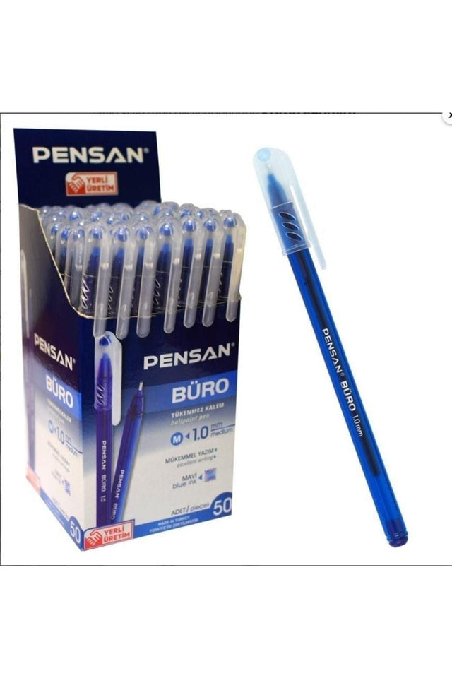 Büro 1.0 Mm Blue Ballpoint Pen 12 Pieces Tk.k