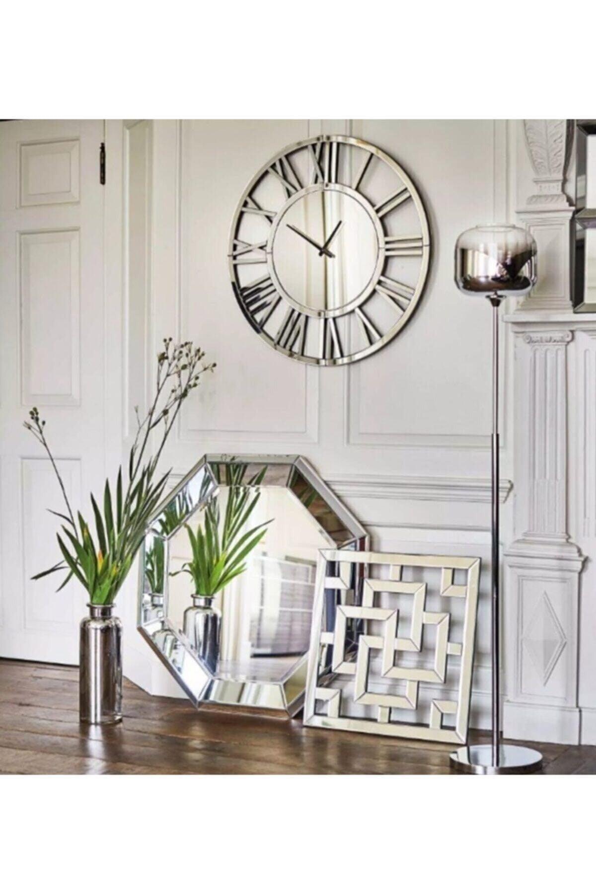 Large Size Decorative VIP Mirrored Wall Clock 50 Cm - Swordslife