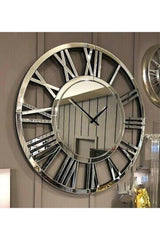 Large Size Decorative VIP Mirrored Wall Clock 50 Cm - Swordslife