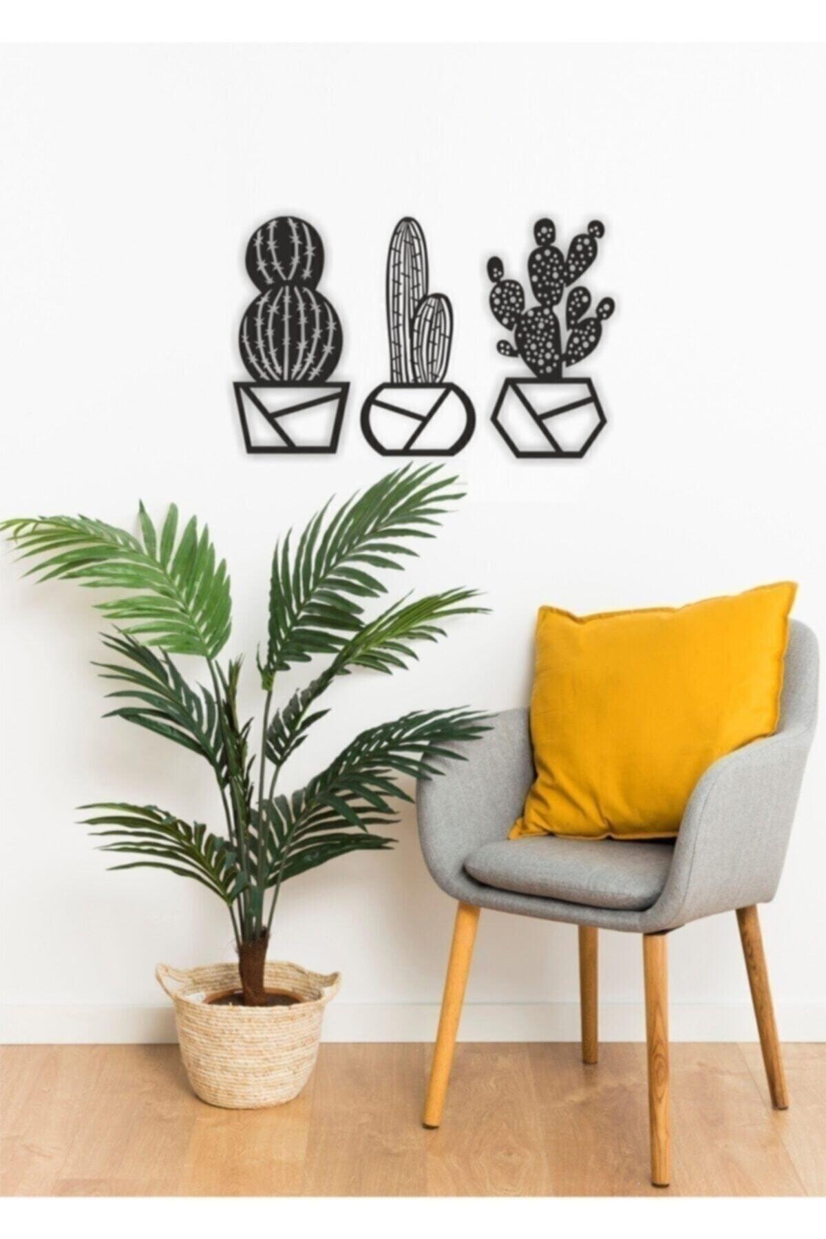 Cactus Set of 3 Wall Decor-Ornament, Laser Cut, Wooden Decorative Painting - Swordslife