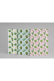 Cactus Themed Notebook Set of 3 - A5 - Striped