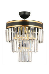 Çağla 3 Piece Black Gold Gilded 30 Lux Modern Chandelier - Swordslife