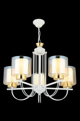 Çağrı 5 Pcs White Double Glass Luxury Upward Facing Chandelier - Swordslife