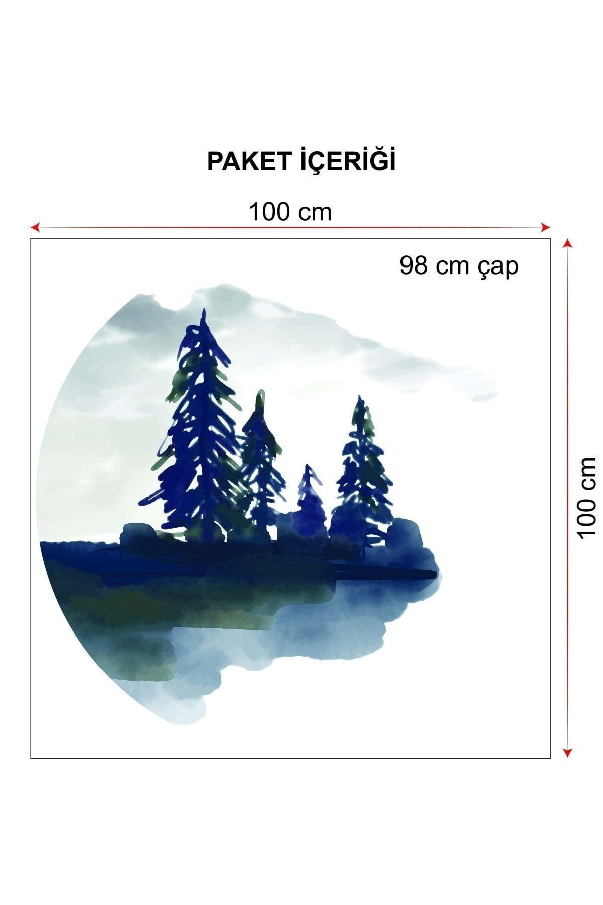 Pine Trees 2 Themed Wall Sticker 100x100 - Swordslife