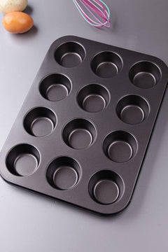 Non-stick carbon steel muffin baking mold - 12-cup
