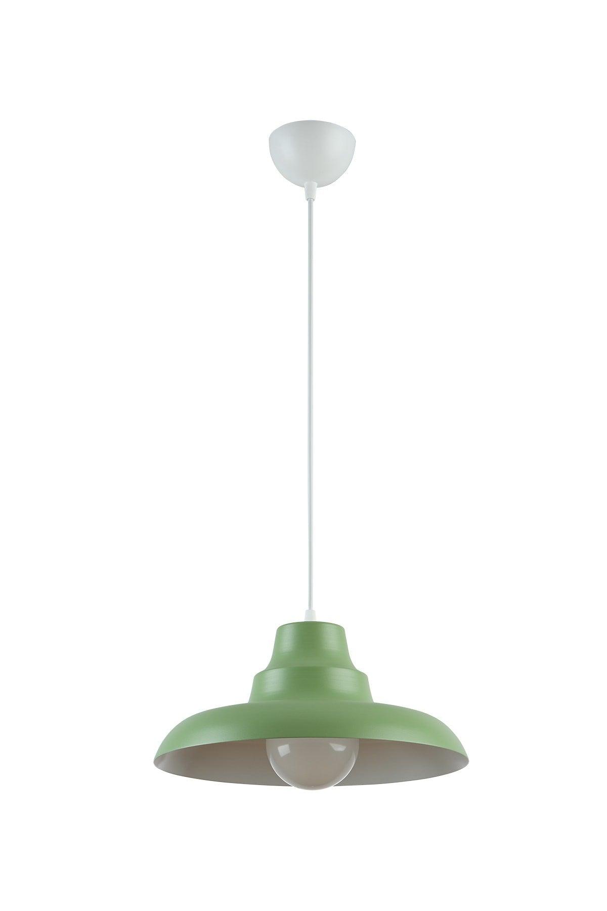 Carmen Special Design (DIA 30 CM)modern Sports Decorative Cafe-kitchen Green Inside White Single Pendant Lamp Chandelier - Swordslife