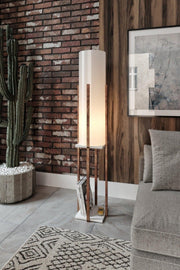 Carnival White Walnut Decorative Mdf Wooden Detailed Floor Floor Lamp - Swordslife