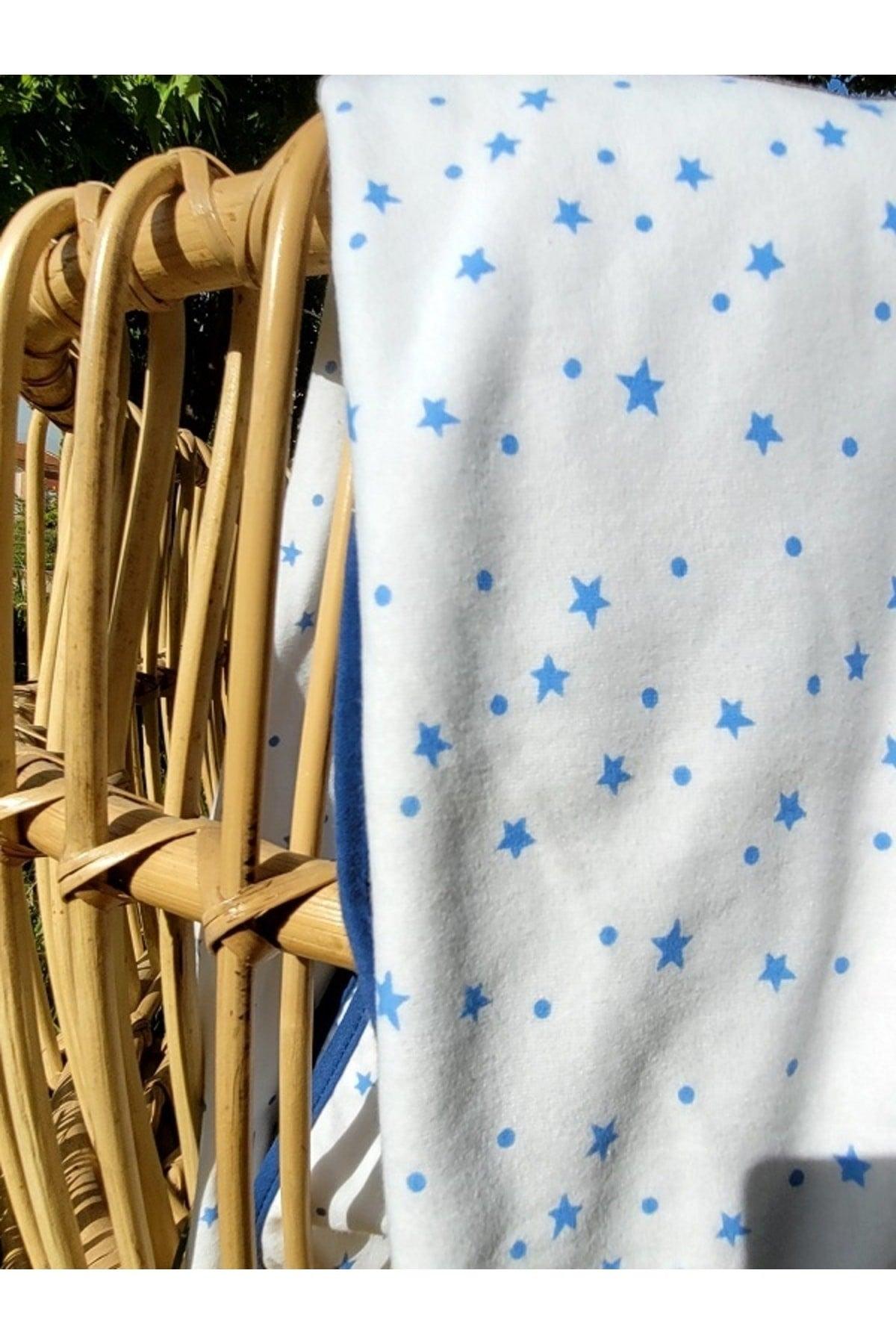 Double Layer Cotton Combed Baby Swaddle Blanket 75x90cm / Blue Star - Swordslife