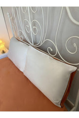 Double Sided White-orange Colored Double Duvet Cover Set - Swordslife