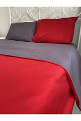 Double Sided Red-dark Gray Color Double Duvet Cover Set - Swordslife