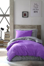 Double Sided Duvet Cover Set Single Maxicolor Purple - Swordslife