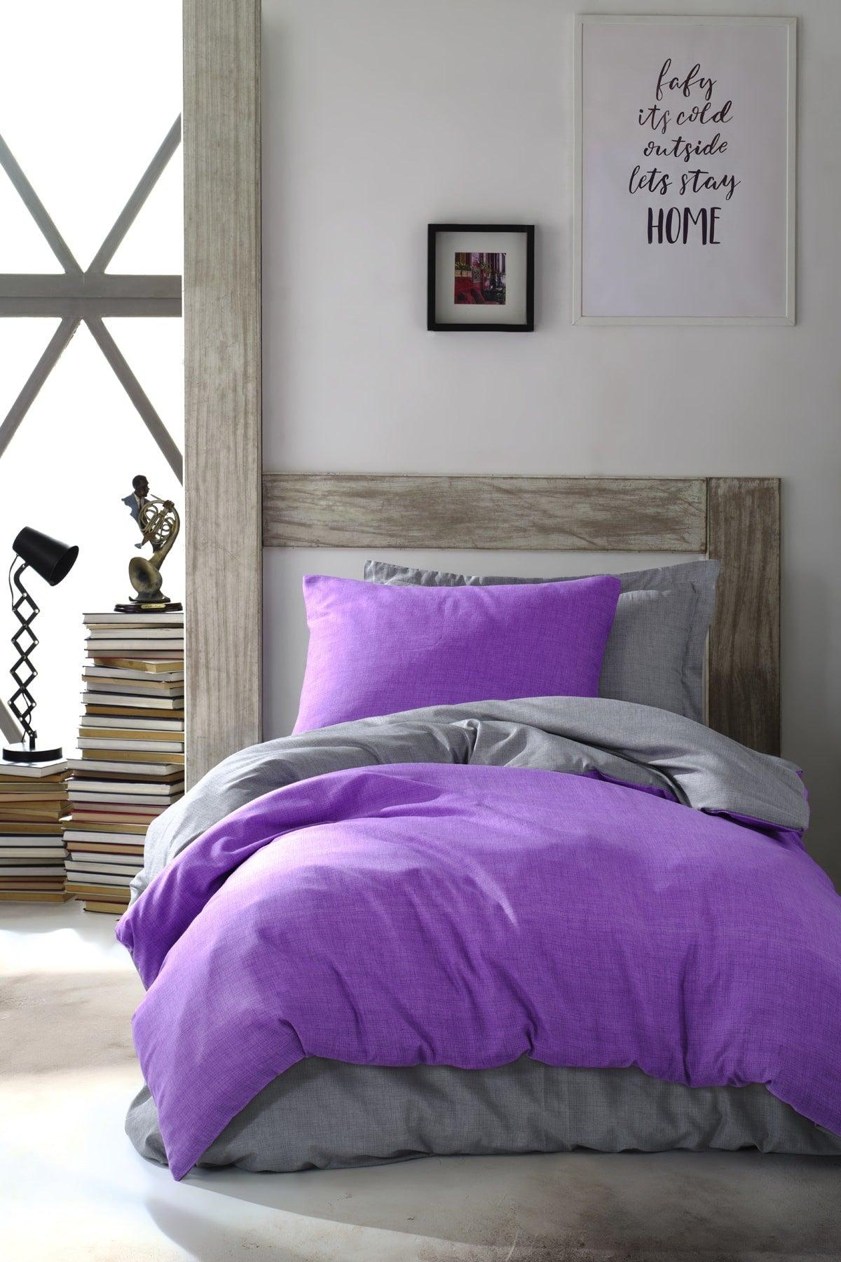 Double Sided Duvet Cover Set Single Maxicolor Purple - Swordslife