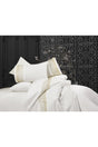 Cindy Guipure Double Linen Duvet Cover Set 4 Pieces Cappuccino - Swordslife