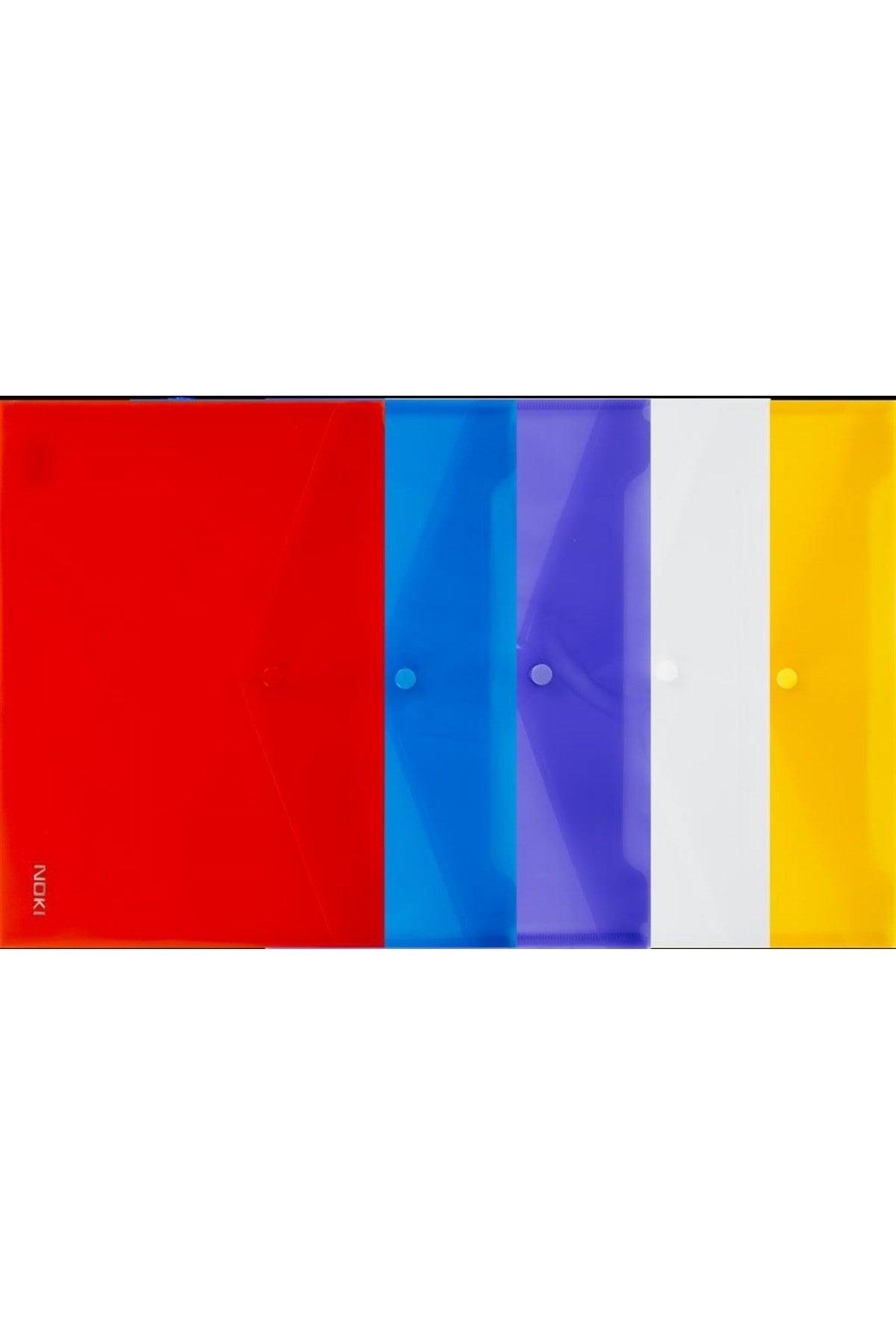 Snap Clip Transparent Envelope File A4 12 Pcs Color