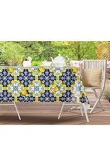 Citro Pvc Table Cloth - Navy Blue / Yellow - 140x200 Cm - Swordslife