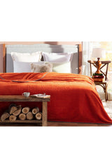 Claire Sherpa Double Plain Blanket - Orange - Swordslife