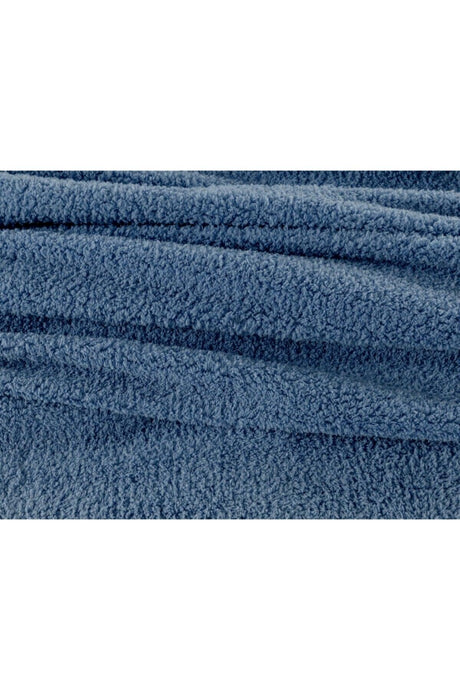 Claire Single Sherpa Plain Blanket - Indigo - Swordslife