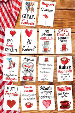 14‑Pack Coffee‑Theme Presentation Cards – 8×13 cm, 300 gsm