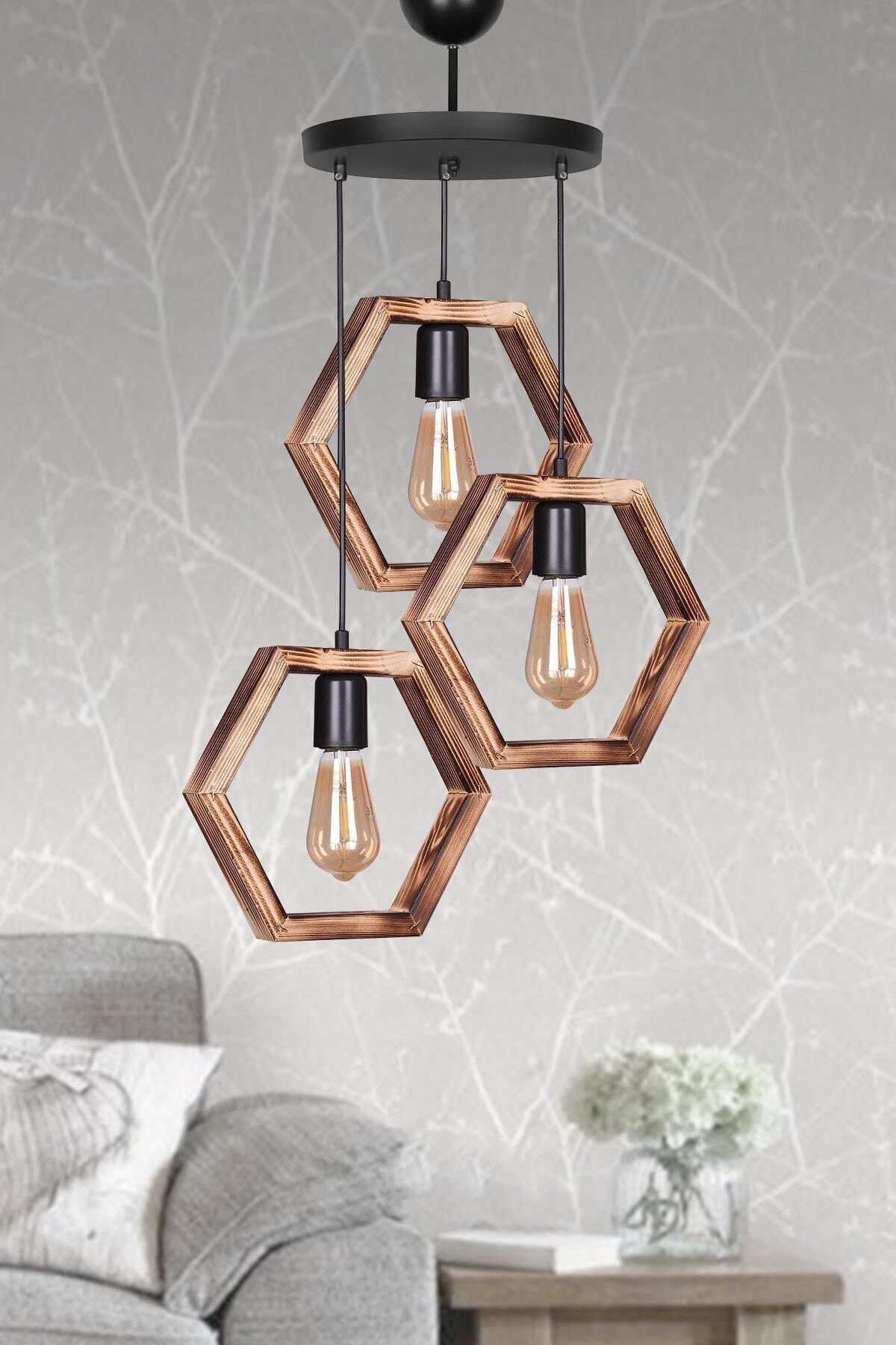 Colorful Wooden Triple Pearl Chandelier - Swordslife