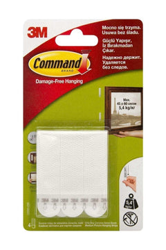 Medium Hook and Loop Adhesive Tape Strips (4-Pack)